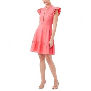 Trina Turk Vibrant Pink Ruffle Mini Dress